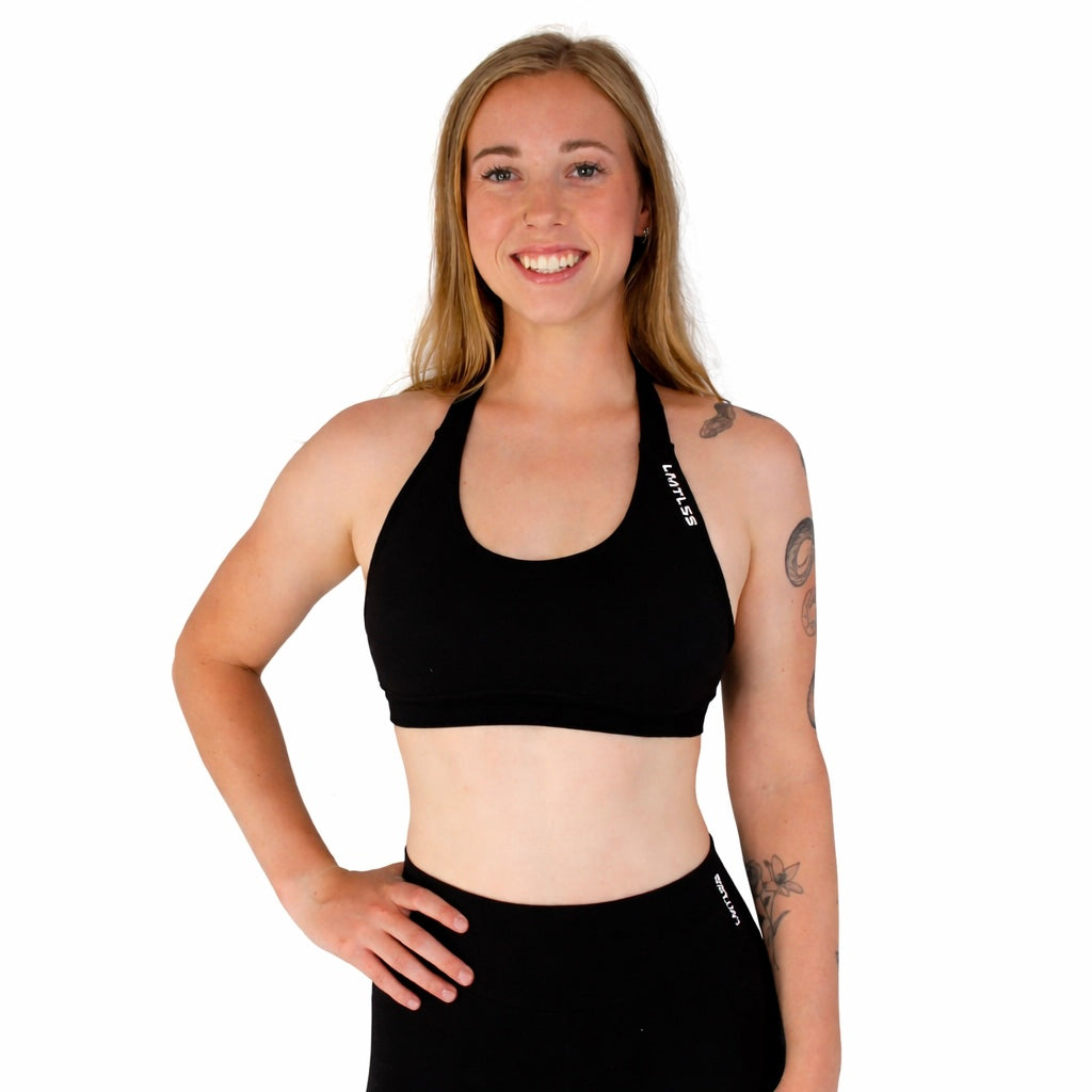 Core Halterneck Bra - Black