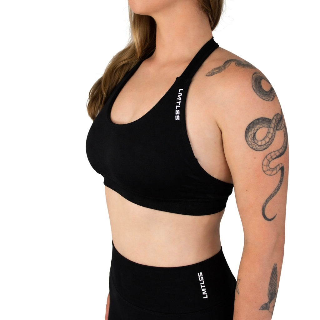 Core Halterneck Bra - Black