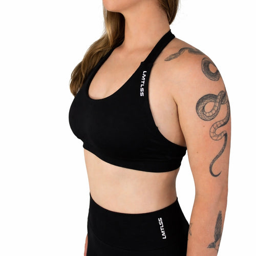 Core Halterneck Bra - Black